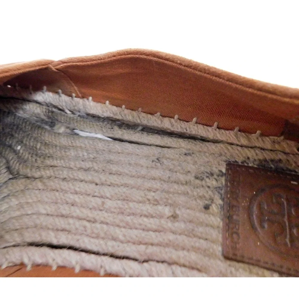 Tory Burch Benton Brown Espadrille Suede Flat Shoes $230rt sz 10 M